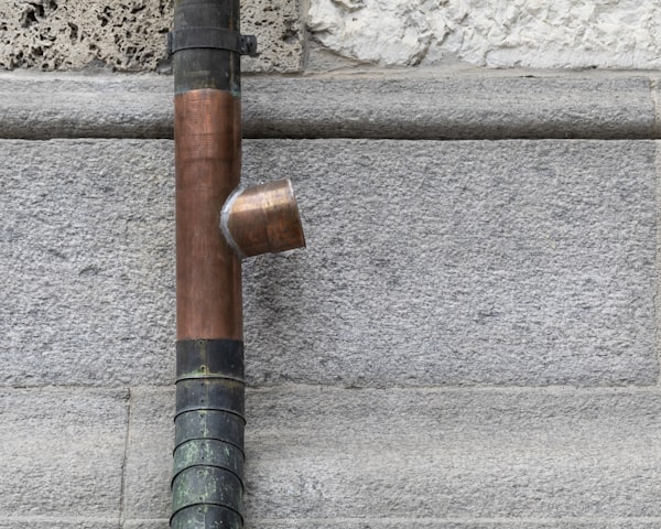 Professional plumbing work - copper pipes and fittings